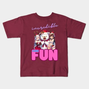 Kawaii, Anime Girl, Incredible X-Mas Fun | Catsie Cat Kids T-Shirt